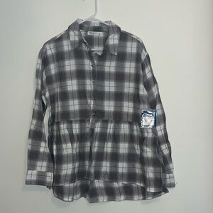 Arizona grey plaid flannel shirt
